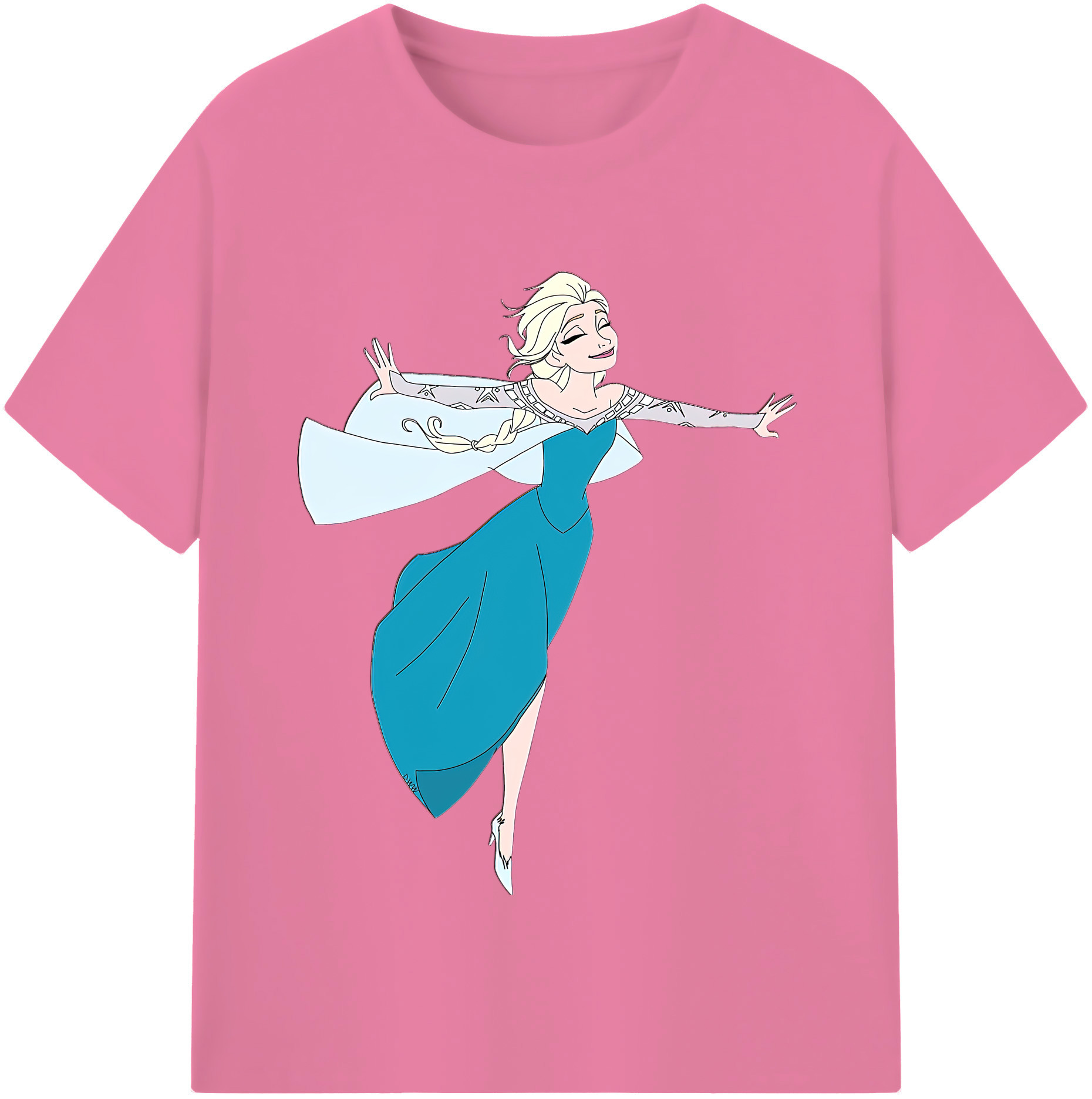 （画像用） アナと雪の女王 アンナ エルサ Frozen Anna Elsa 綿100％半袖Tシャツ（フロントプリント）